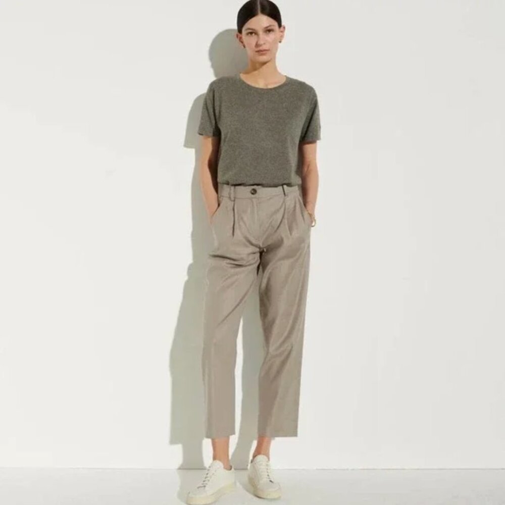The Reset R Label Slouchy Pants, French Grey (Light Beige), Size Medium